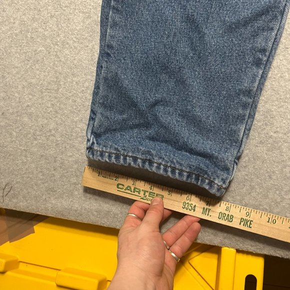 LL Bean Jeans Mens 32x31 Blue Classic Flannel Lined 100% Cotton (Tag 34x32) - Picture 5 of 10